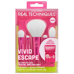 Real Techniques Vivid Escape Glow To Go Travel Brush Kit