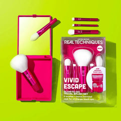 Real Techniques Vivid Escape Glow To Go Travel Brush Kit