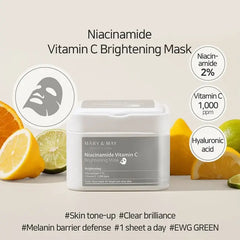 Mary & May Niacinamide Vitamin C Brightening Mask - 30 Pieces
