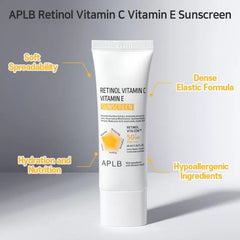 APLB Retinol Vitamin C Vitamin E Sunscreen SPF50+ PA++++ - 40ml