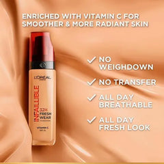 LOreal Paris Infallible 32H Freshwear Liquid Foundation 30ml - 015 Neutral
