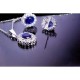 Reina Zircon Studded Sapphire Blue Pendant Set
