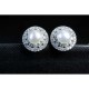 Reina Round White Pearl Zircon Earrings