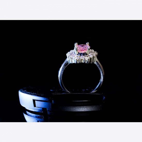 Reina Pink Rose Zircon Studded Ring