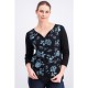 Women Cotton Embroidered Top - Deep Black