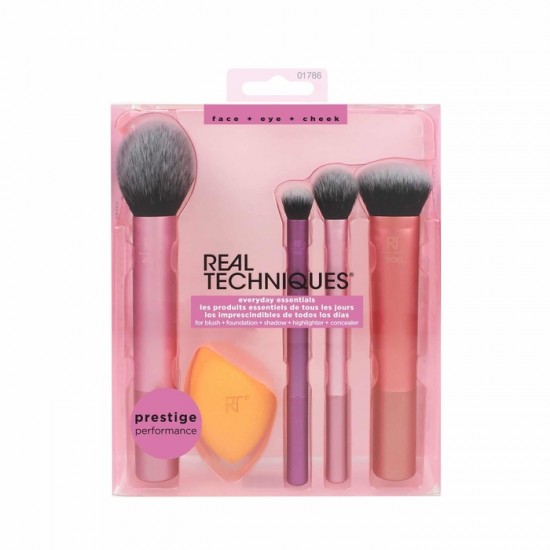 Real Techniques Everyday Essentials Makeup Brush Complete Face Set