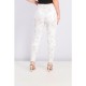 Women's Floral-Print Skinny Jeans TCH-0160 - Cream
