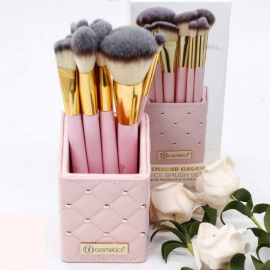 BH Cosmetics Pink Studded Elegance - 12 Pieces Brush Set