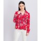 Women Floral Long Sleeve Blouse 0072 - Red 