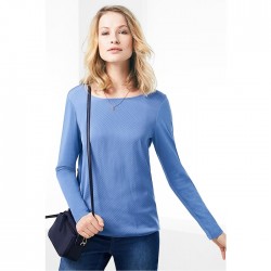 Tchibo Women's Woven Insert Blouse Shirt TCH01 - Light Blue