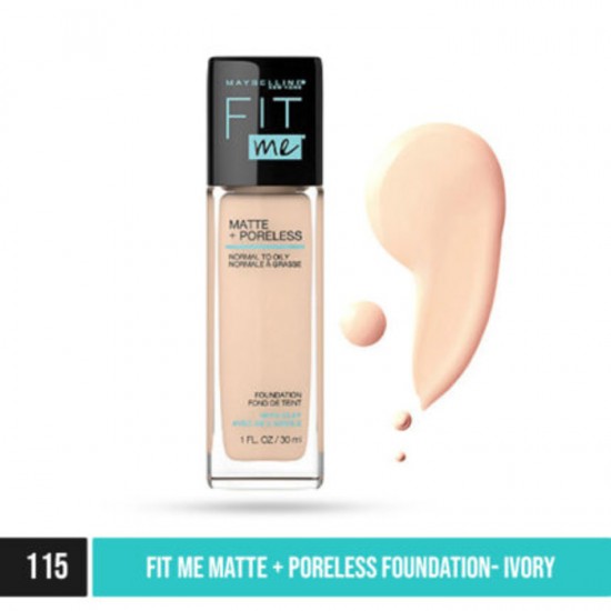 Maybelline Fit Me Matte and Poreless Foundation Normal to Oily Skin - 115 Ivory